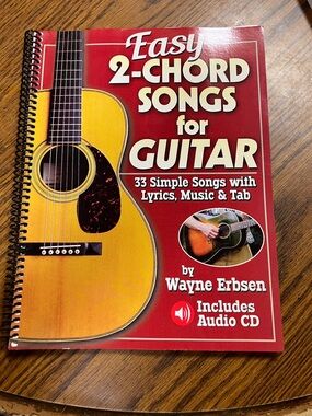 Easy 2-Chord Songs for Guitar by Wayne Erbsen - Red & Yellow Cover